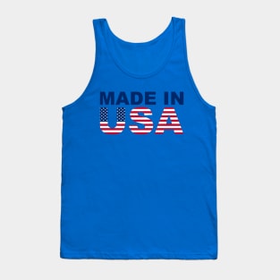 Made in USA text with USA flag Tank Top